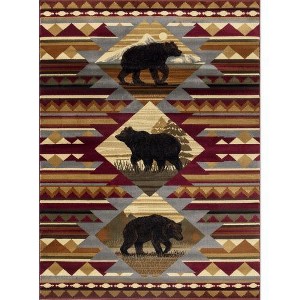 Kumasinova Southwest & Nature Lodge Area Rug – Vibrant for Living Room, Kid & Pet-Friendly, Made in Turkey, Stain-Resistant Door Mat - 1 of 4