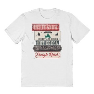 Rerun Island Men's Christmas Let It Snow Short Sleeve Graphic Cotton T-shirt - 1 of 1