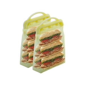 Reusable Silicone Food Storage Bags 2 Pack, Ziplock Tall Bags, Dishwasher and Microwave Safe, BPA Free by Innovative Technology Products Corp - 1 of 4