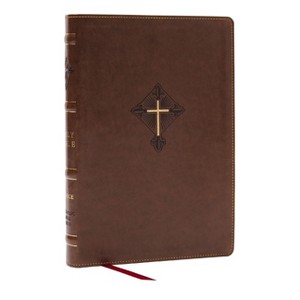 Rsv2ce, Thinline Large Print Catholic Bible, Brown Leathersoft, Comfort Print - by  Catholic Bible Press (Leather Bound) - 1 of 1