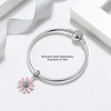 Daisy Flower Charm European Bead CZ Sterling Silver Pink Ginger Lyne Collection - 3 of 4