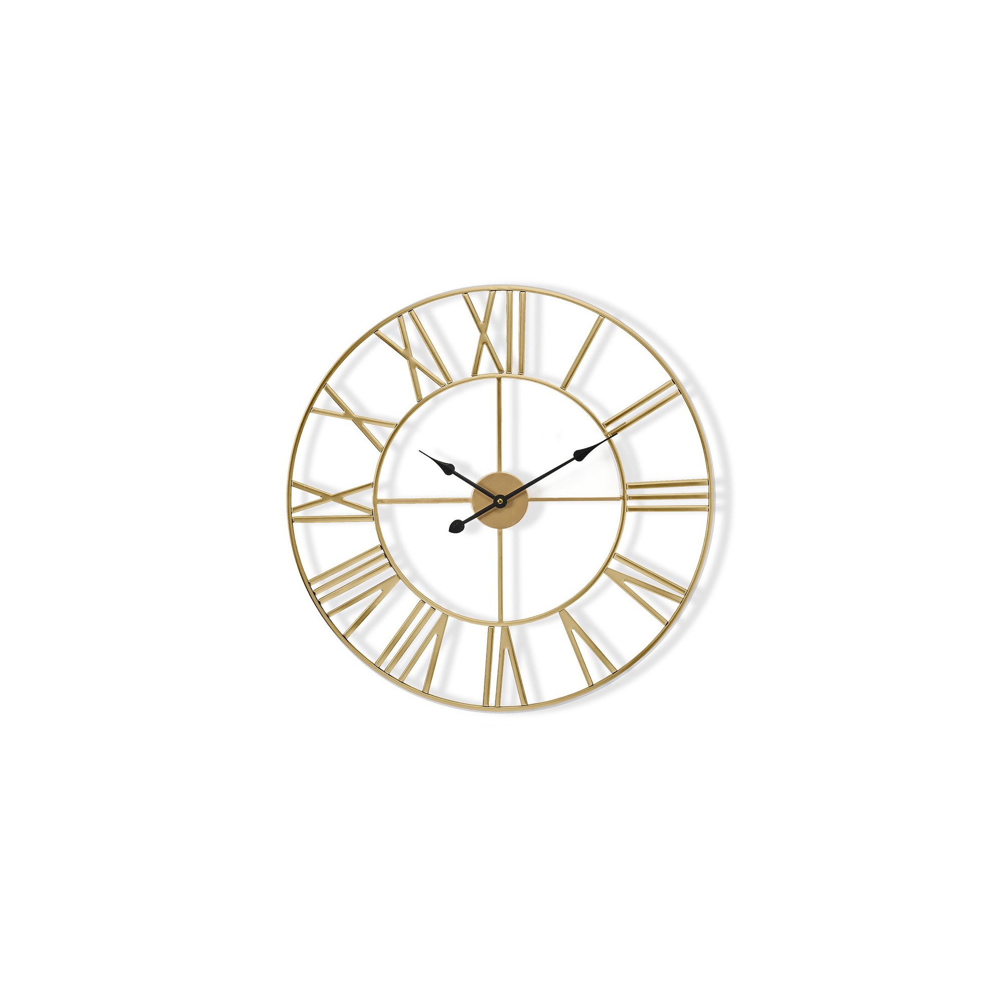 Sorbus 24" Oversized Gold Metal Decorative Analog Round Wall Clock - Beautifully decorate any wall space in the household