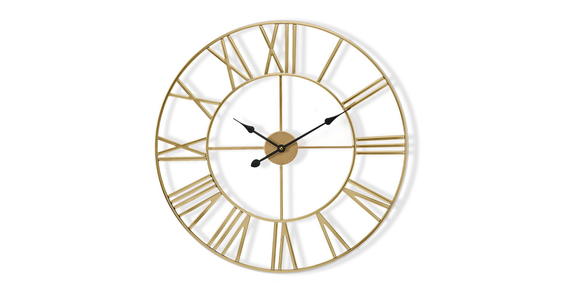 Sorbus 24" Oversized Gold Metal Decorative Analog Round Wall Clock - Beautifully decorate any wall space in the household