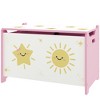 Qaba Toy Box, Toy Chest with Lid, Safety Hinges and Groove Handles, Storage Organizer for Kids, Living Room, Playroom - 4 of 4