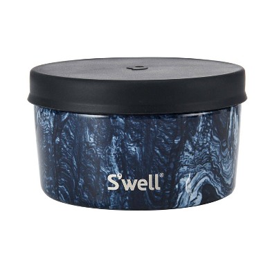 Azurite Marble Stainless Steel Food Canister Set with Silicone Lids, 3-Piece