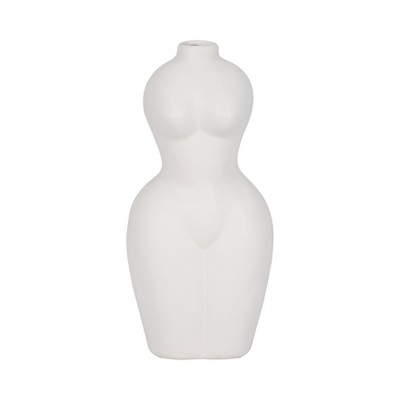 Sagebrook Home 12" Dolomite Torso Vase - Contemporary Modern Woman Body Form Decorative Vase