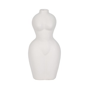Sagebrook Home 12" Dolomite Torso Vase - Contemporary Modern Woman Body Form Decorative Vase - 1 of 4