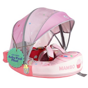 Mambobaby Sunny Navigator Baby Pool Float with Canopy Novelty Float - Cupcake Vanilla - 1 of 4