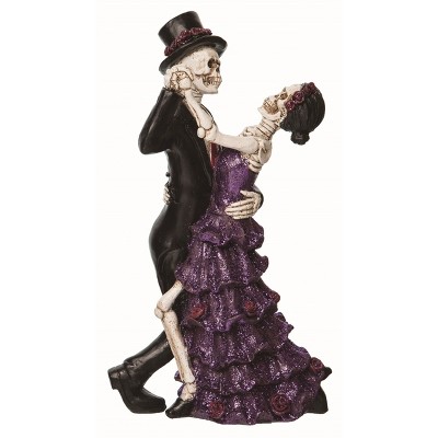 Transpac Resin Black Halloween Dancing Skeleton Figurine