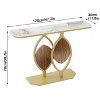 47'' Genuine Marble Console Table Hallway Entrance Storage Gold Leaf Base - 4 of 4