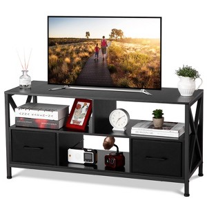 TV Stand, Entertainment Center with 2 Fabric Drawer & Open Shelf, TV Stand Dresser, Console Table - 1 of 4