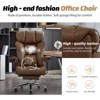 Efomao Ergonomic Office Chair 450LBS with Foot Rest, High Back PU Leather Executive Chair with Lumbar Support and Adjustable Armrests (Brown) - 3 of 4