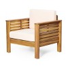 Christopher Knight Home Louver Outdoor Club Chairs with Cushions Acacia Wood Teak/Cream - 4 of 4