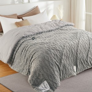 Heated Comforter Blanket, Electric Quilt with Wireless LCD Controller, 6 Heat Levels & 2-10H Timer, White - 1 of 4