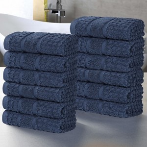 Zero Twist Cotton Waffle Honeycomb Medium Weight Bathroom Towel Set by Blue Nile Mills - 1 of 4