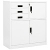 vidaXL Office Cabinet White Steel Medium Office Cabinet Rectangular - 2 of 4