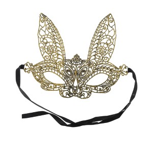Unique Bargains Halloween Christmas Lace Long-Ear Bunny Half Face Party Mask 1 Pc - 1 of 4