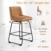 Arceso Swivel Bar Stools Set of 3, 26 Inch Upholstered Barstools with Backs, Modern Faux Leather Counter Height Bar Stool , Brown Counter Stools - 2 of 4