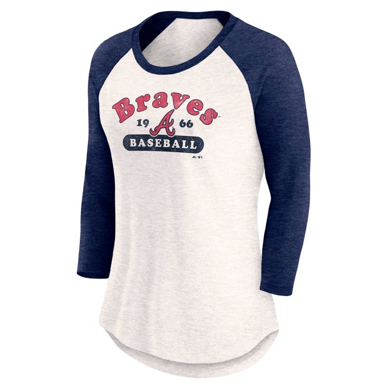 MLB Atlanta Braves Women&#39;s 3/4 Fashion T-Shirt, 2 of 4