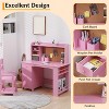 Study Desk and Chair Set for Children, Study Table for Kids - Features Bookshelf, Bulletin Board, Cabinets and Drawer - 4 of 4