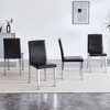 APRILSOUL34.65"Set of 4 white PU leather backrest chairs with silver metal legs - The perfect combination - 3 of 4