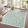 Washable Floral Runner Rug, Non-Slip, Low-Pile, Scalloped Pattern for Kitchen, Hallway, Laundry, Bathroom - 2 of 4