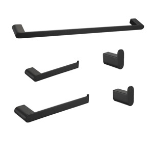 ChicFurnit Bathroom Towel Holder 5 Piece Hardware Set with Smooth Edges for Simple and Safe Installation, Black, 25"*5.7"*2.36" - 1 of 4