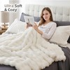 Itopfox Ultra-Soft Faux Fur Throw Blanket, Cream White Fluffy Cozy Rabbit Fleece, Plush Soft Bubble Blanket for Sofa & Bed, Warm Fuzzy Home Decor - 4 of 4