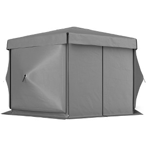 12' x 12' Hexagonal Pop Up Gazebo Canopy Tent with 5 Sidewalls, Outdoor Canopy Shelter with Carry Bag - 1 of 4