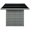 vidaXL Patio Table Light Gray Poly Rattan and Tempered Glass - 3 of 4