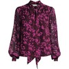 Lands' End Women's Chiffon Removable Tie Neck Blouse - 3 of 4