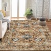 Vintage Oriental Rhombus Printed Rug- Retro Distressed Tone ,Low-Pile,Washable,Non-Slip,Rugs for Living Room,Bedroom, Kitchen - 4 of 4