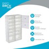 BIRDROCK HOME 7-Tier Shoe Rack for Closet | Freestanding Storage w/ 12 Small Clear Boxes & 2 Large Cubes, Foldable for Boots, Heels - White - 4 of 4