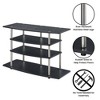 Designs2Go No Tools Wide Highboy 4 Tier TV Stand for TVs up to 46" Black - Breighton Home: Open Shelving, Media Console - 4 of 4