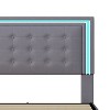 CAVINAS Full/King Size Modern Platform Bed Frame with LED Lights Headboard & 4 Storage Drawers,No Box Spring Needed - 3 of 4