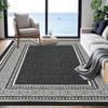 Modern Neutral Bordered Area Rugs, Soft Washable Solid Geometric Runner Rugs Living Room Bedroom Dining Nursery Apartment Dorm Office Farmhouse Decor - 3 of 4