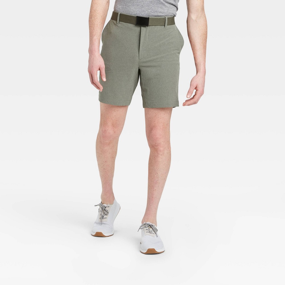 Men's Big & Tall Heather Golf Shorts - All in Motion Olive Green 46, Men's, Green Green was $30.0 now $20.0 (33.0% off)