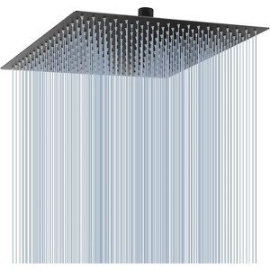 PAGED 16 Inch Rain Shower Head,Square Ultra Thin 304 Stainless Steel High Pressure Shower Head for Bathroom,Water Saving - 1 of 4