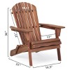 Folding Adirondack Chair Set Of 2,Wooden Outdoor Adirondack Chair With Armrests,All-Weather Adirondack Chair For Patio,Garden-Cuddlewood - 4 of 4