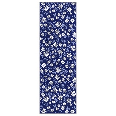 Washable Modern Floral Print Area Rugs for Bedroom Living Room, Soft Non Slip Low Pile Carpet for Home Office