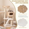 Tangkula Modern Cat Tower w/ Cattail Fluff Condo & Top Perch Sisal Scratching Posts - 4 of 4