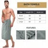 4 Pack Premium Bath Set, 27x54, 100 Ring Spun Cotton 600GSM, Lightweight, Absorbent, Quick Dry, Cool Grey - 2 of 4