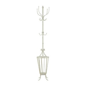 Farmhouse Metal Coat Rack White - Olivia & May: Umbrella Stand, Indoor Storage, No Assembly Required - 1 of 4