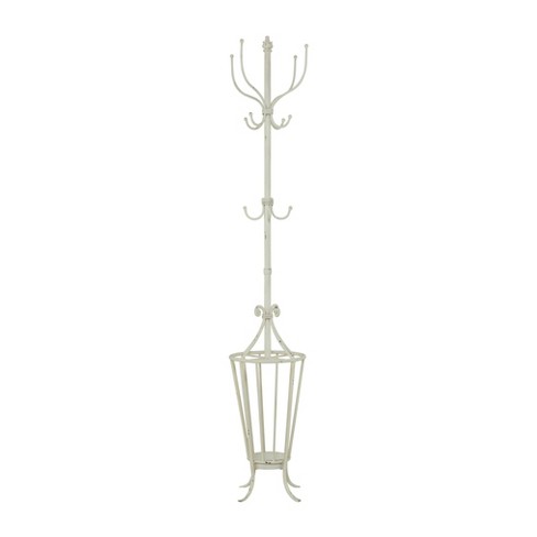 White coat rack with umbrella stand sale