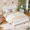 Jojoka Twin/Full/Queen Size Bed Frame, Boucle Upholstered Platform w/ Rounded Headboard, Wooden Slats, Low Profile, Heavy Duty, No Box Spring Needed - 4 of 4