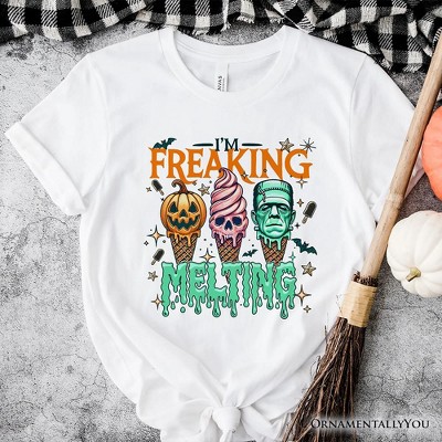 I’m Freaking Melting Frankenstein T-Shirt, Funny Ice Cream Halloween Tee for Summer Spooky Season| OrnamentallyYou