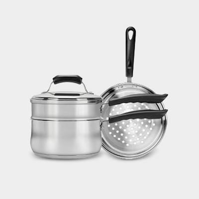 Winco Double Boiler With Cover, Stainless Steel : Target