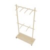 SEVOBAL Solid Wood Garment Rack with 6 Wooden Hangers Adjustable Shelf and Wheels for Easy Mobility, Brown, 38.2"*15.75"*72.8" - 4 of 4