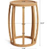 Tribesigns Solid Wood Round Side Table, Small Farmhouse End Table for Living Room, Couch Side, Natural Wooden Nightstand for Bedside, Bedroom, Brown - 2 of 4