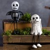 Transpac Primitive Skull Shelf Sitter Decorative Figurine for Halloween Black Tabletop Mantel Indoor Home Decor Gift - 2 of 4